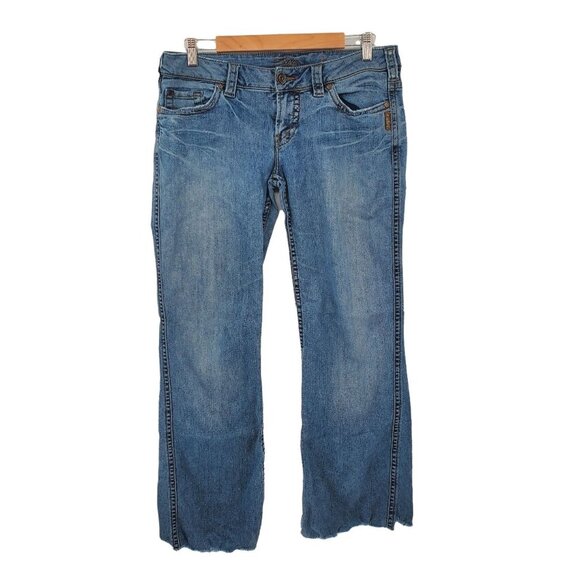 Silver Jeans Frances Womens Size 32/33 Cut Off Raw Hems Low Rise Straight Leg - Picture 1 of 12
